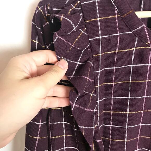 3/$20 Sonoma Women's PL Petite Large Wine Color Long Sleeved Button Up Blouse - Picture 6 of 10